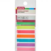 Клейкие закладки Attache пластиковые 8х45 мм 8 цветов по 20 листов Клейкие закладки Attache пластиковые 8х45 мм 8 цветов по 20 листов