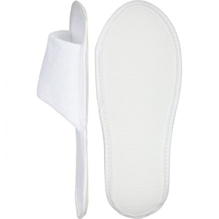 Тапочки однораз. махровые Luscan с откр мысом,подошваЭВА2,5мм,бел150пар/уп