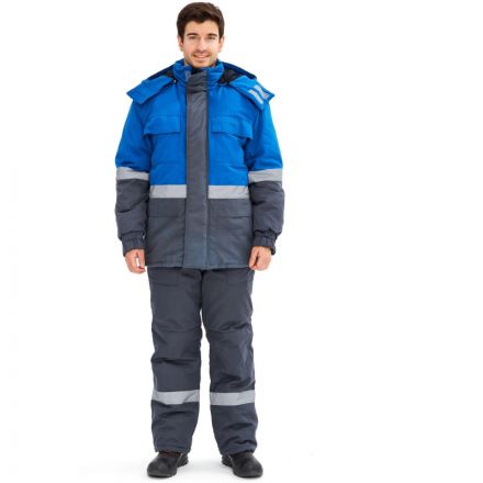 Костюм рабочий зимний з09-КПК с СОП антистат сер/син (р.56-58) 182-188