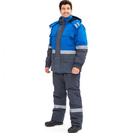 Костюм рабочий зимний з09-КПК с СОП антистат сер/син (р.56-58) 182-188