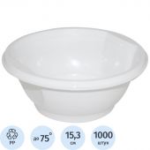 Тарелка одноразовая глубокая 0.6л, бел., ПП, 1000 шт/кор, 121495