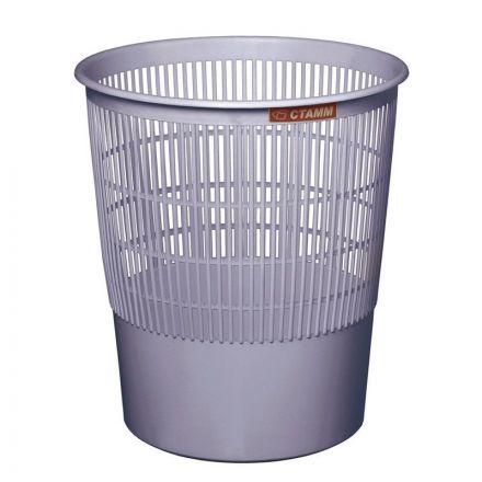 Корзина для мусора Стамм 18 л пластик серая (29.5х33 см) СПб