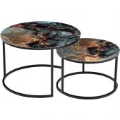 Стол журнальный _Т3 Tango (наб-2 шт) D 60/47,5 стекло/мет космический/черн Стол журнальный _Т3 Tango (наб-2 шт) D 60/47,5 стекло/мет космический/черн