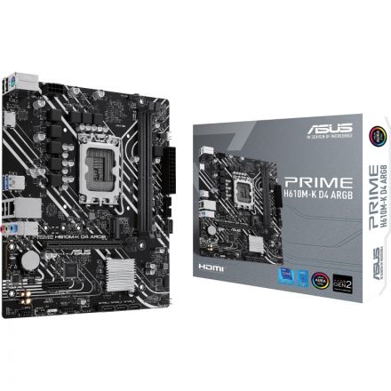 Материнская плата ASUS PRIME H610M-K D4 ARGB, s1700,intel H610, 2xDDR4,mATX