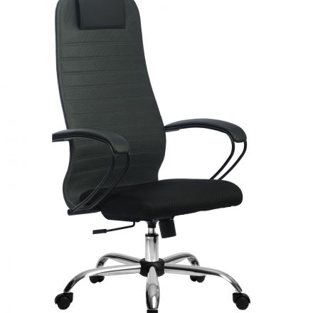 Кресло Метта BP-10 Ch темно-серое, крестовина хром(d696)