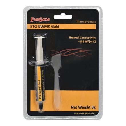 Термопаста ExeGate ETG-9WMK Gold 8г, шприц с лопаткой (EX282344RUS)