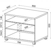 Тумба Avance для оргтехники 6Т.005 800х600х630 шамони светлый Тумба Avance для оргтехники 6Т.005 800х600х630 шамони светлый