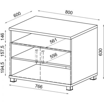 Тумба Avance для оргтехники 6Т.005 800х600х630 шамони светлый
