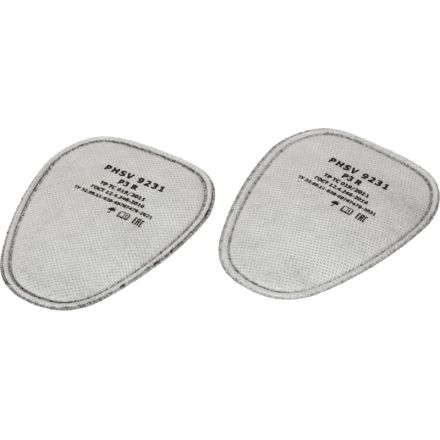 Фильтр противоаэрозольный PHSV 9231 P3 R, с угольным слоем, 2 шт/уп