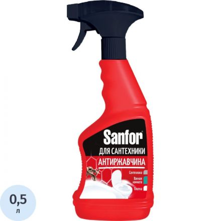 Средство для сантехники от налета и ржавчины SANFOR, 500мл триггер