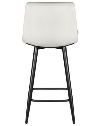 Стул полубарный DOBRIN OLIVIA, черные матовые ножки, светло-серый велюр (108-52)