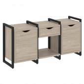 Loft Тумба на регулируемых опорах наборная. Вариант №7 VR.L-TN-7.O Дуб аттик/Чёрный металл 1440*460*719 Loft Тумба на регулируемых опорах наборная. Вариант №7 VR.L-TN-7.O Дуб аттик/Чёрный металл 1440*460*719