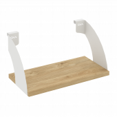 Навесные полки. Кронштейны+ЛДСП полка 400мм MAN-41-4 Тиквуд светлый/Белый металл 400*220*200