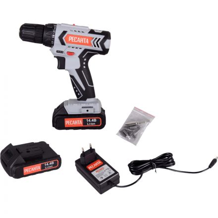 Дрель-шуруповерт аккумуляторная РЕСАНТА 14,4В, ДА-14-2Л (75/14/3)