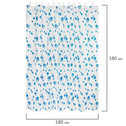 Шторка для ванной PEVA, 180х180 см, кольца в комплекте, 3 дизайна ассорти, МОРЕ, WBZ (ВБЗ), 700069 Шторка для ванной PEVA, 180х180 см, кольца в комплекте, 3 дизайна ассорти, МОРЕ, WBZ (ВБЗ), 700069