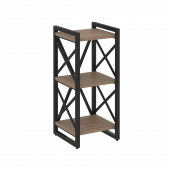 Loft Стеллаж на регулируемых опорах-3 полки VR.L-MST.O-3.4 Дуб аризона/Чёрный металл 400*400*910