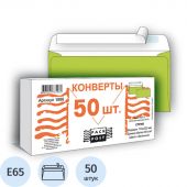 Конверт Packpost E65 90 г/кв.м зеленый стрип (50 штук в упаковке)