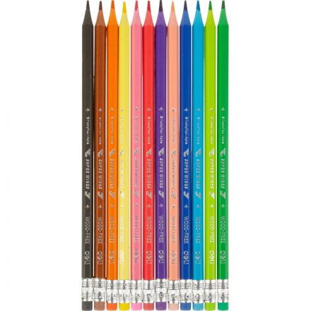 Карандаши цветные Deli Super Wings EC126-12, 12 цв/наб, 6-гранные, пластик