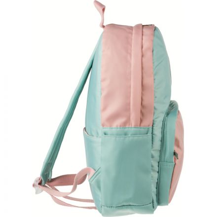 Рюкзак №1School голубой с розовым эмблема  Единорог