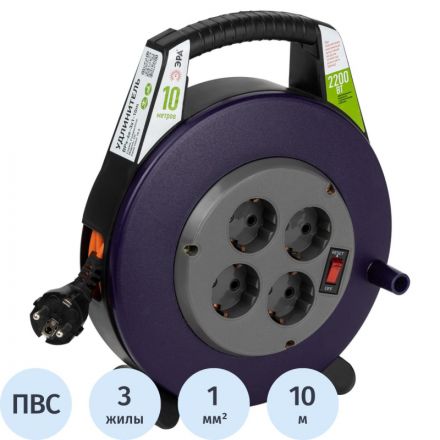 Удлинитель силовой BPx-4e-3x1-10m, ЭРА, Б0052927