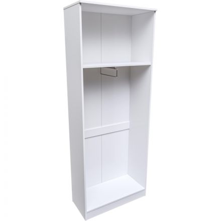 Шкаф SV_распашной узкий для одежды (770х370х2000) ЛДСП 16мм Белый шагрень