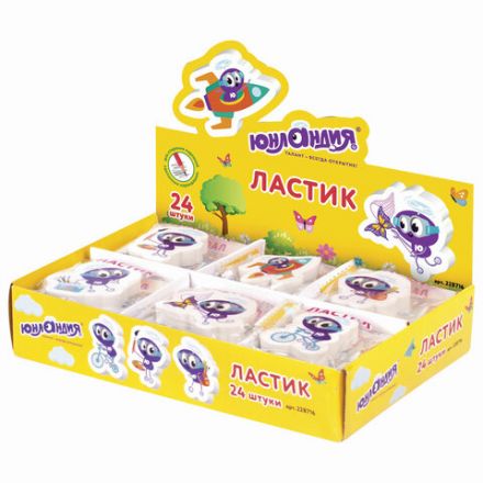 Ластик фигурный ЮНЛАНДИЯ "Юнландик", 45х30х8 мм, ассорти, 228716 Ластик фигурный ЮНЛАНДИЯ "Юнландик", 45х30х8 мм, ассорти, 228716