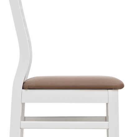 Стул Leset Кентукки, Белый, Коричневый, Экокожа