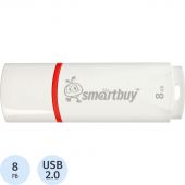 Флеш-память SmartBuy Crown 8 Gb USB 2.0 белая Флеш-память SmartBuy Crown 8 Gb USB 2.0 белая