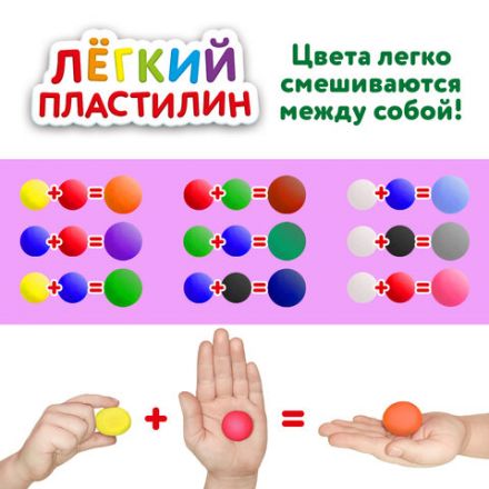 Пластилин супер лёгкий воздушный 36 шт. (32 цвета + 2 белых + 2 черных), 360 г, 3 стека, ЮНЛАНДИЯ, 105908