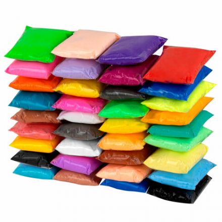 Пластилин супер лёгкий воздушный 36 шт. (32 цвета + 2 белых + 2 черных), 360 г, 3 стека, ЮНЛАНДИЯ, 105908