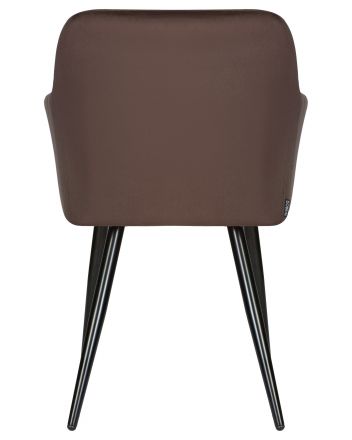 Стул обеденный DOBRIN ROBERT, черные матовые ножки, велюр V108-76 Горький шоколад