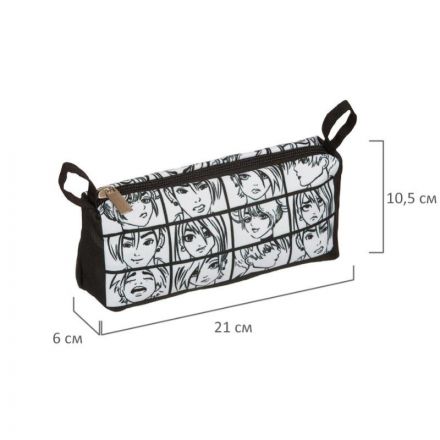 Пенал косметичка Аниме Комикс, с подкладом, 210x60x105