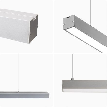 Светильник светодиодный линейный, подвесной, 24Вт, 4000К, IP40, серебряный