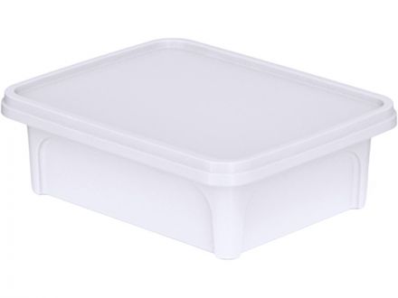 Контейнер п/п 0,34л. прямоугольный, под запайку, с белой крышкой цв. белый