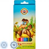 Карандаши цветные Koh-I-Noor Birds 12 цветов шестигранные