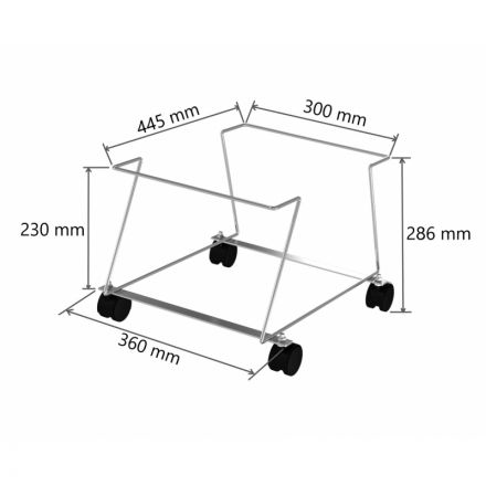 Подставка под корзины VZTO_445х360х286 мм (с колесами) алюминий/хром