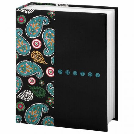 Фотоальбом BRAUBERG на 304 фотографии 10х15 см, твердая обложка, "Пейсли", черный с бирюзовым, 390674 Фотоальбом BRAUBERG на 304 фотографии 10х15 см, твердая обложка, "Пейсли", черный с бирюзовым, 390674