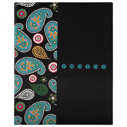 Фотоальбом BRAUBERG на 304 фотографии 10х15 см, твердая обложка, "Пейсли", черный с бирюзовым, 390674 Фотоальбом BRAUBERG на 304 фотографии 10х15 см, твердая обложка, "Пейсли", черный с бирюзовым, 390674