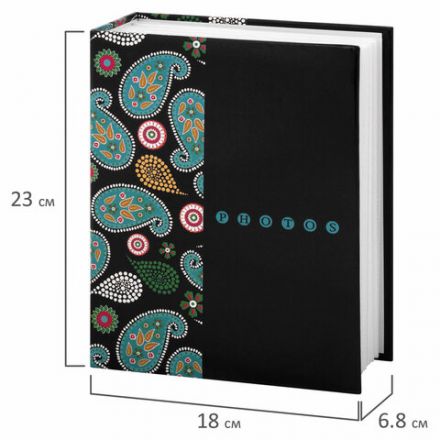 Фотоальбом BRAUBERG на 304 фотографии 10х15 см, твердая обложка, "Пейсли", черный с бирюзовым, 390674 Фотоальбом BRAUBERG на 304 фотографии 10х15 см, твердая обложка, "Пейсли", черный с бирюзовым, 390674