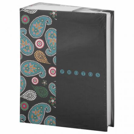 Фотоальбом BRAUBERG на 304 фотографии 10х15 см, твердая обложка, "Пейсли", черный с бирюзовым, 390674 Фотоальбом BRAUBERG на 304 фотографии 10х15 см, твердая обложка, "Пейсли", черный с бирюзовым, 390674