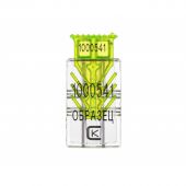 Пломба защелка номерная Гарпун,поликарбонат,лайм, 100 шт/уп