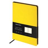 Блокнот А5 (148x218 мм), BRAUBERG "Metropolis Mix", под кожу, 80 л., в точку, желтый, 113316