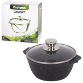 Кастрюля 2 л с жаропрочной крышкой 20 см, антипригарное покрытие, МЕЧТА "Гранит Black", 42802 Кастрюля 2 л с жаропрочной крышкой 20 см, антипригарное покрытие, МЕЧТА "Гранит Black", 42802