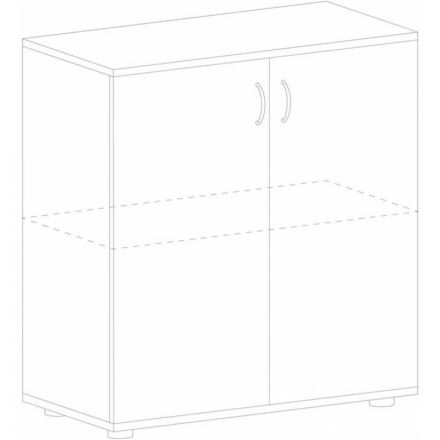 Шкаф IN Рондо закрытый низкий Ш-52 дуб альпийский 804х450х753