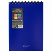 Блокнот А5 80 л., спираль пластиковая, обложка пластик, клетка, BRAUBERG "Metropolis", СИНИЙ, 115569 Блокнот А5 80 л., спираль пластиковая, обложка пластик, клетка, BRAUBERG "Metropolis", СИНИЙ, 115569