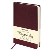 Ежедневник датированный 2026 А5 138x213 мм, BRAUBERG "Imperial", под кожу, бордо, 117060