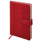 Еженедельник датированный 2026 А5 145х215 мм, BRAUBERG "Augustus", под кожу, красный, 117160