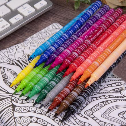 Фломастеры BRAUBERG "PREMIUM", 18 цветов, КОРПУС С ПЕЧАТЬЮ, вентилируемый колпачок, ПВХ-упаковка с европодвесом, 151943