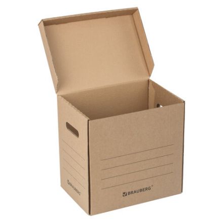 Короб архивный "Делопроизводство" (325х235х325 мм), с крышкой, гофрокартон, BRAUBERG, 129999 Короб архивный "Делопроизводство" (325х235х325 мм), с крышкой, гофрокартон, BRAUBERG, 129999