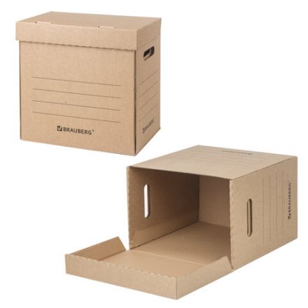 Короб архивный "Делопроизводство" (325х235х325 мм), с крышкой, гофрокартон, BRAUBERG, 129999 Короб архивный "Делопроизводство" (325х235х325 мм), с крышкой, гофрокартон, BRAUBERG, 129999